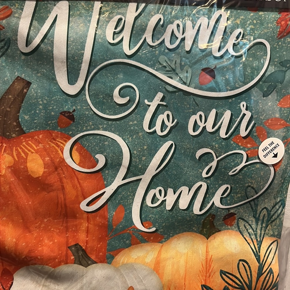 NEW Double Sided Fall Address Garden Flag - Picture 2 of 7